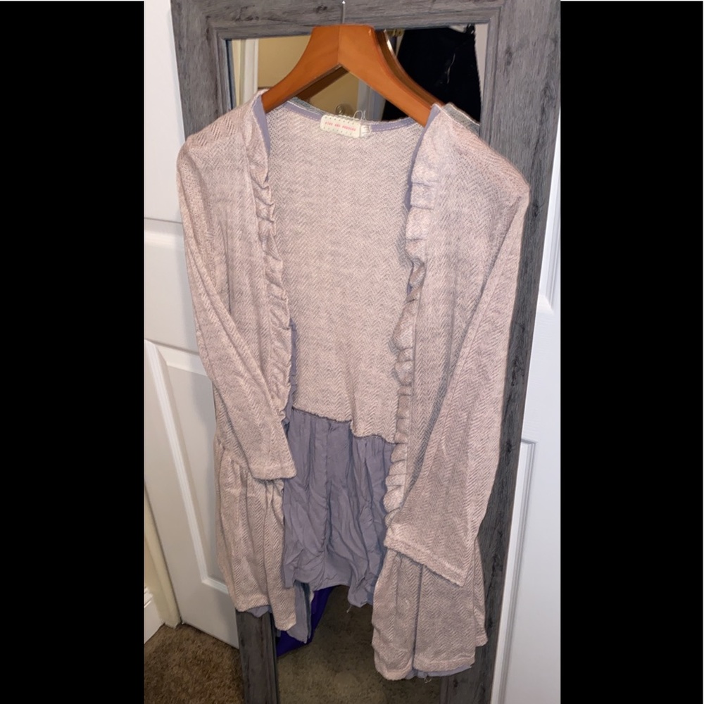 Cardigan/ Ruffled Sweater Jacket